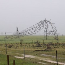 Fallen transmission pylon after 2016 SA blackout